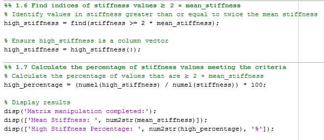 Code for Matrix Manipulation