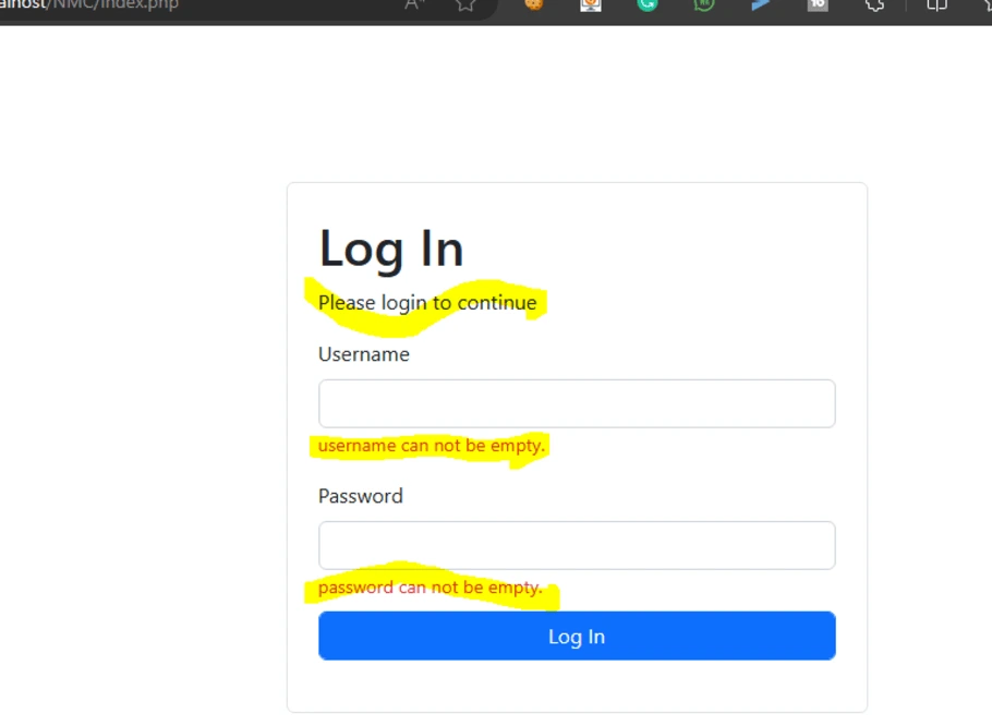 Data validation for empty field