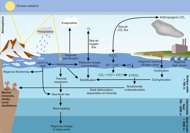Effect of climate change on oceans