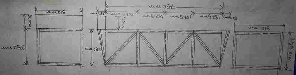 Elevation with Sectional view of Bridge