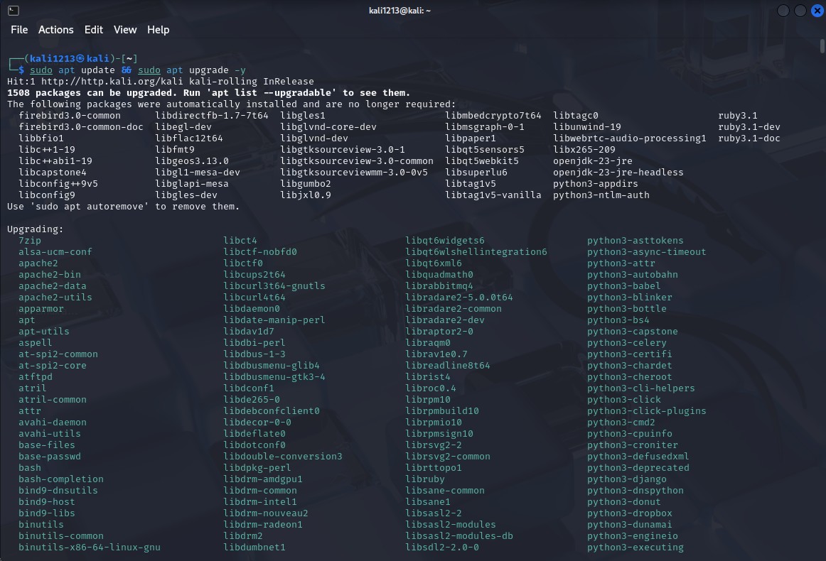 Figure 4: Upgrading Packages in Linux Figure 4: Upgrading Packages in Linux