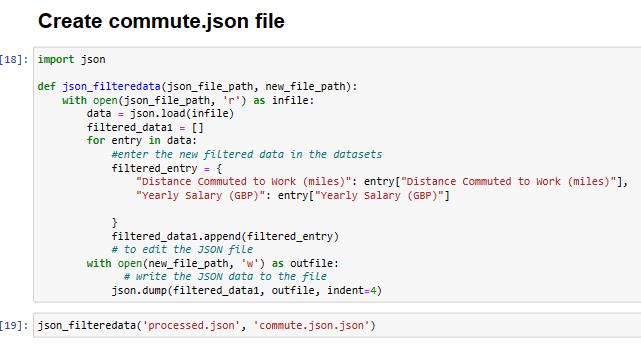 Creating commute.json file